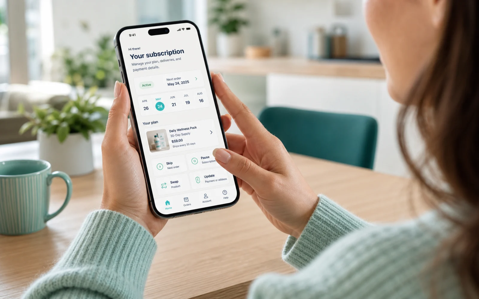 Subscriber managing a subscription from a mobile customer portal