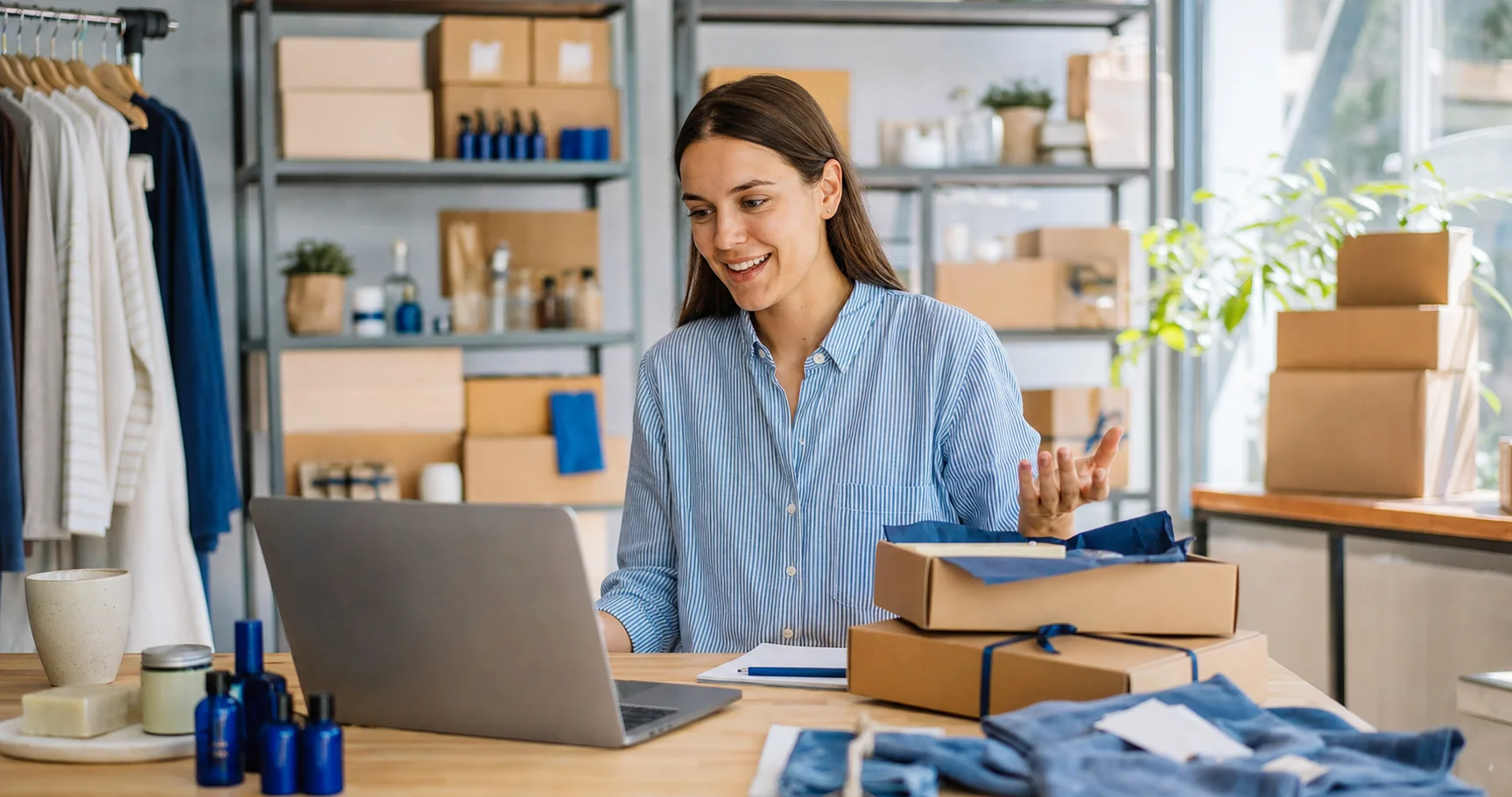 Support specialist helping a business owner with subscription billing setup