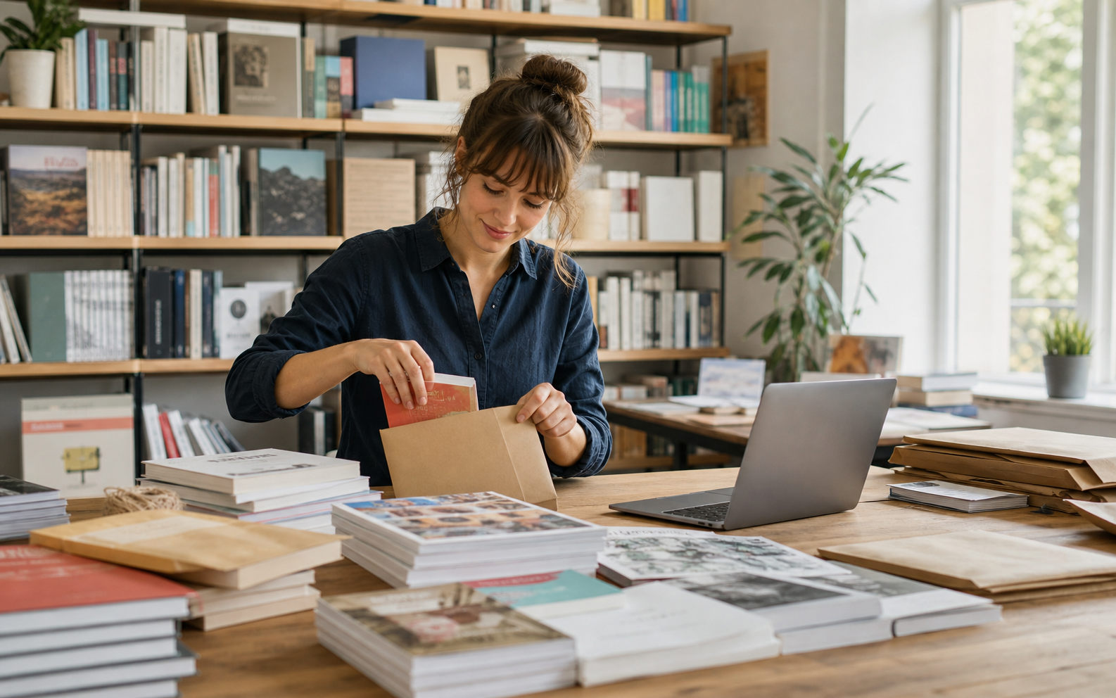 Books and print merchant packing book club and magazine subscriptions