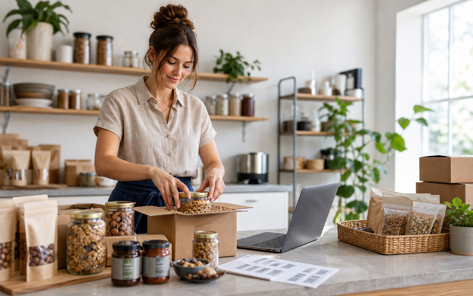Food and pantry merchant packing snack and staple subscriptions